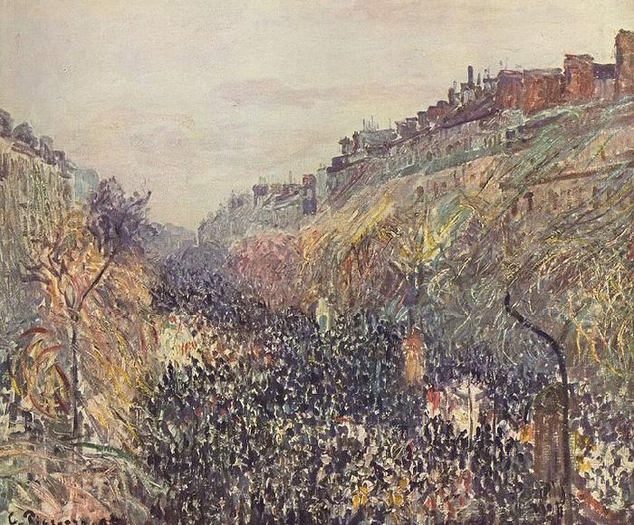 Camille Pissarro Faschingsdienstag auf dem Boulevard Montmartre bei Sonnenuntergang